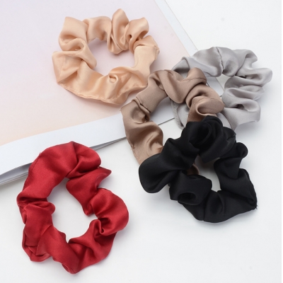 simple solid color fabric ladies head flower scrunchies hair bands